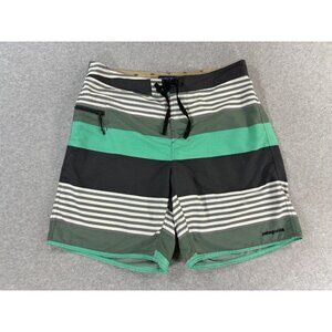 Patagonia Wavefarer‎ Swim Surf SUP Shorts (Men's Size 34) Green/Gray - 8"